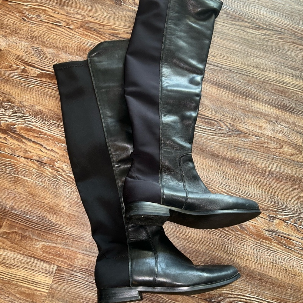 Black knee length boots